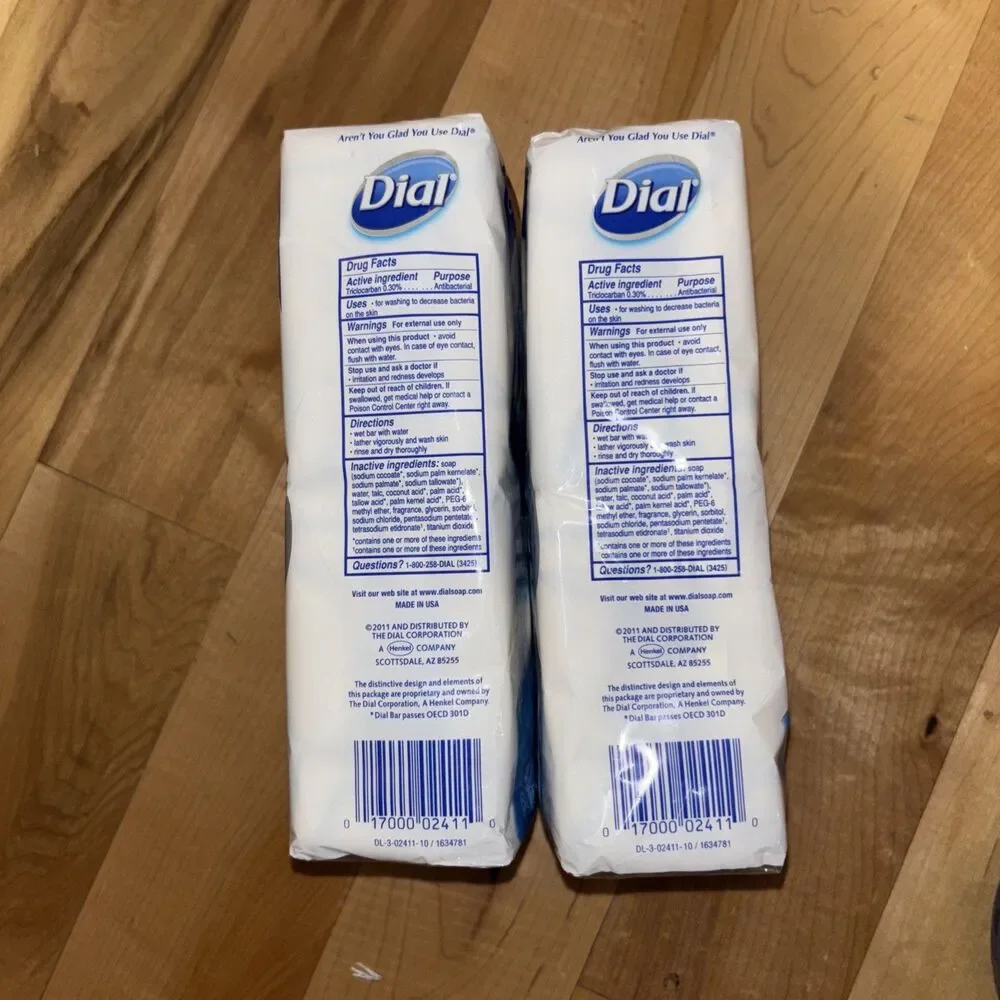 2011 Dial Antibacterial Deodorant Soap White 16 Bars pack New